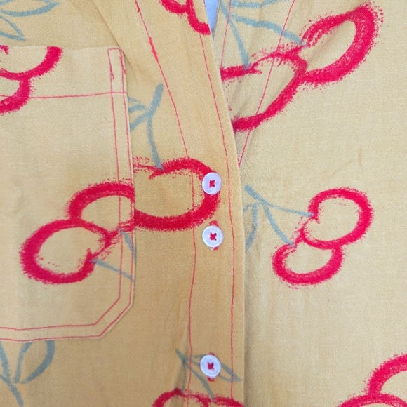 BDG Aiden Cherry Button-Through Shirt - Picture 2 of 7